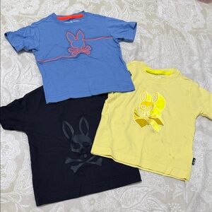 Psycho Bunny Kids Short Sleeve Tees in Blue, Yellow & Black